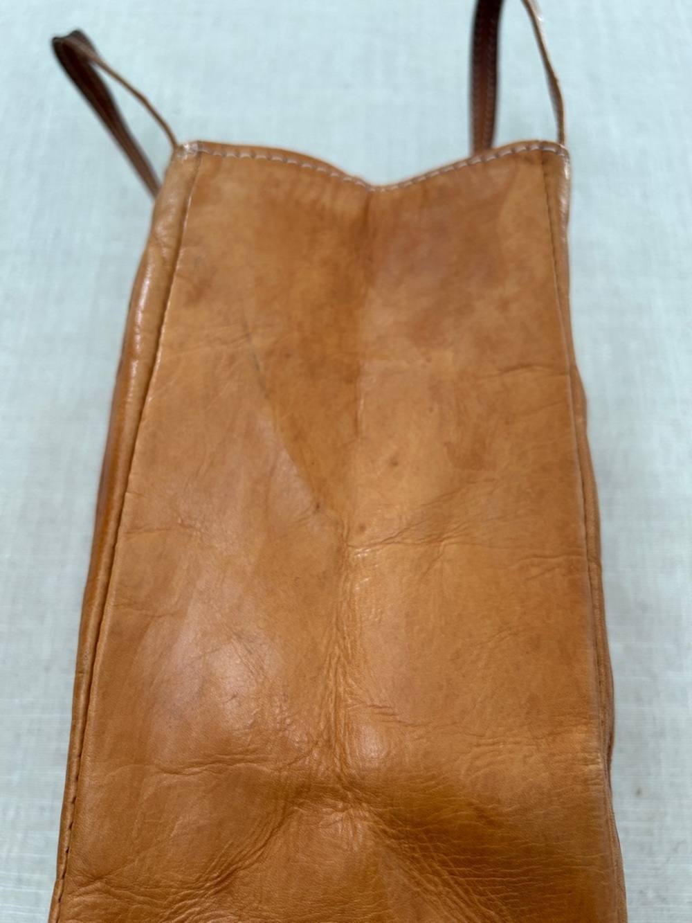Hand Tooled Leather Tote Bag from Paraguay with Tan Floral Design - Picture 15 of 16